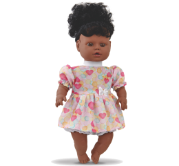 BONECA FLORINHA C/CABELO NEGRA 54CM 453